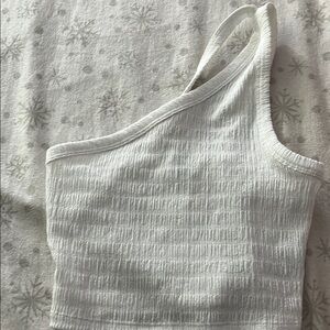 White One-Shoulder Women's Top